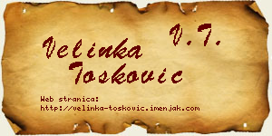 Velinka Tošković vizit kartica